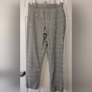Uniqlo Grey and Blue Striped Ankle Pants